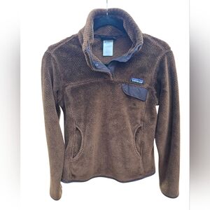 Patagonia Women's Re-Tool Snap T Fuzzy Fleece Sz S Brown Styl 25440 F0